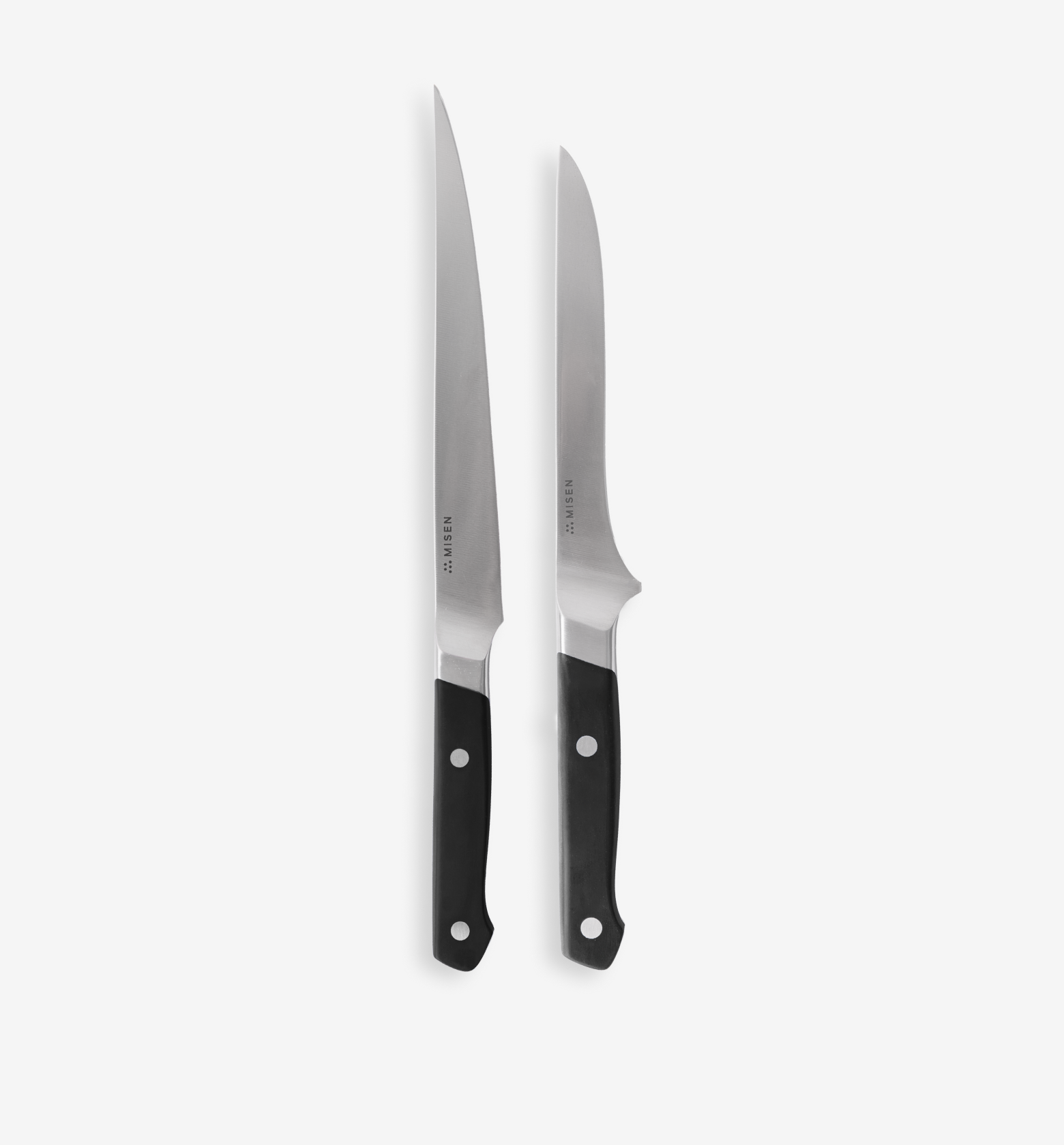 Misen slicing knife and boning knife set with black handles